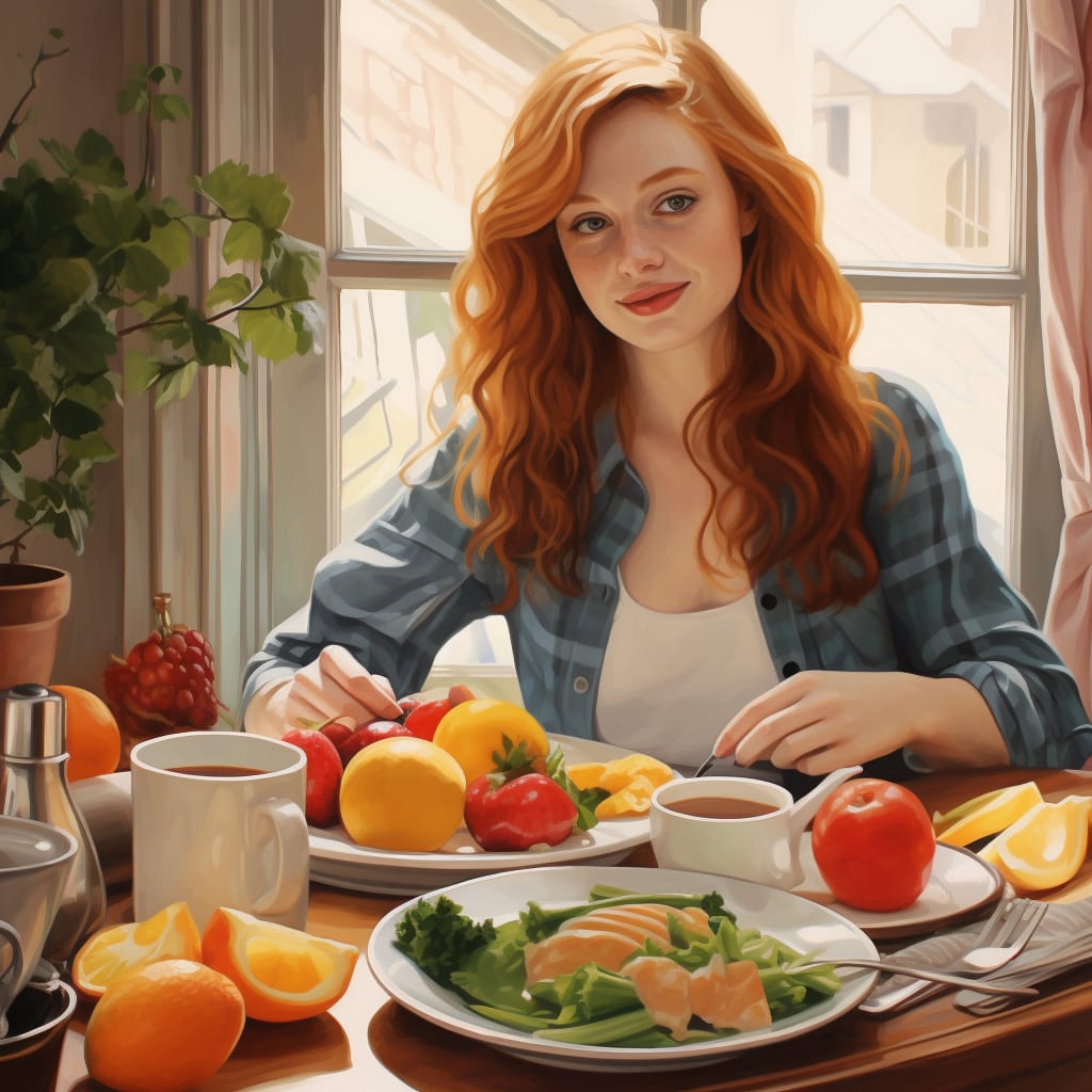 upuli. a realistic looking white women enjoying a healthy break 3d328ead 7a74 4299 a2ba 57b127db53cb