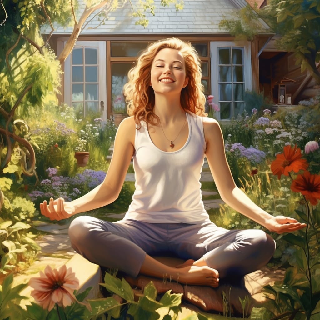upuli. imagine a hyper realistic happy mood girl doing yoga in b2ba78cf 7465 4312 9585 abc72a5b6349
