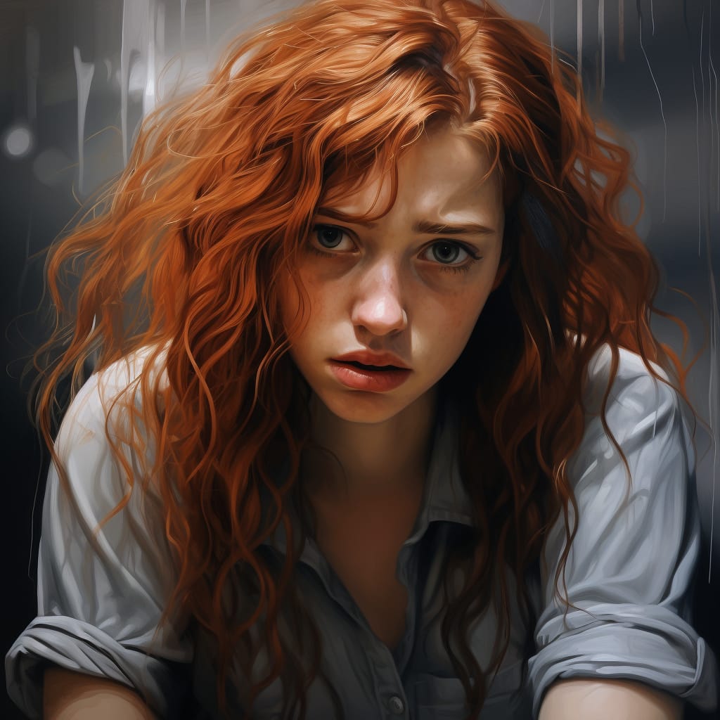 upuli. imagine a hyper realistic looking girl stressed and fed 90b55cb5 0995 4d81 852c 926557db8220